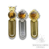 Tiger Eye Bookmark With Crystal Gemstone Cabochon