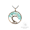 Amazonite chip tree of life pendant with  copper finish