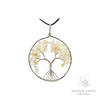 citrine crystal chip tree of life pendant with platinum finish