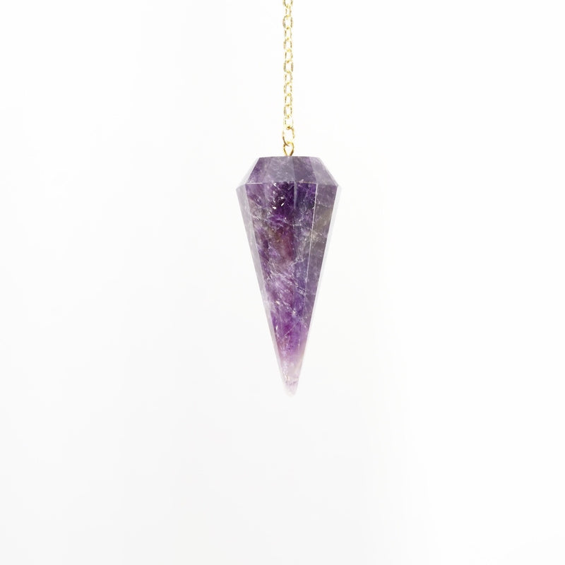 Amethyst Crystal Gemstone Large Cone Shaped Pendulum