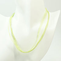 Waxed Cotton Cord and Sheer Ribbon Necklace with Platinum Findings in Assorted Colours