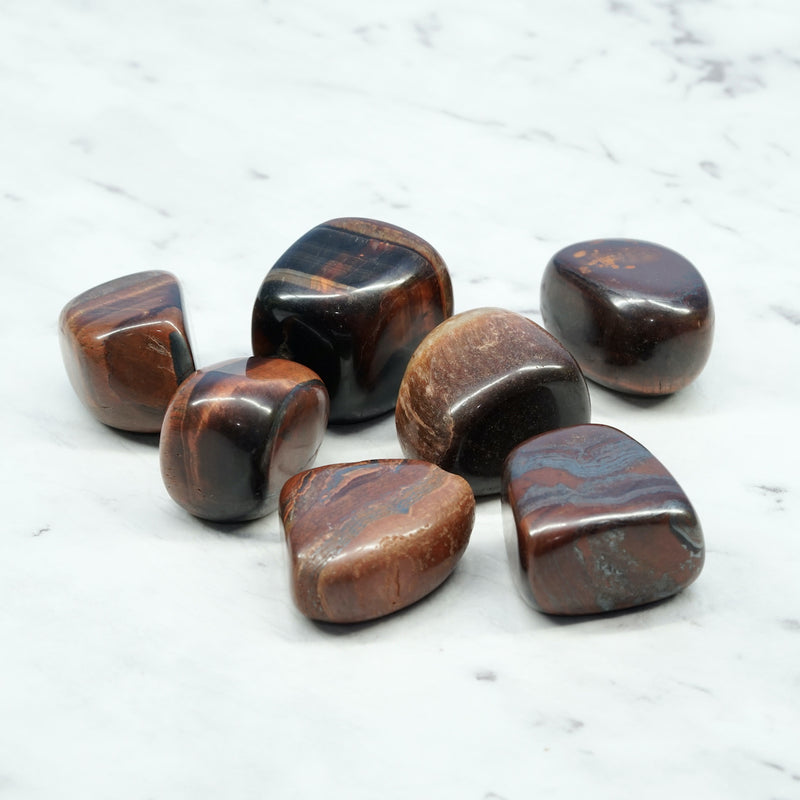 Red Tiger Eye Tumbled Crystals (With Tiger Iron Inclusions)