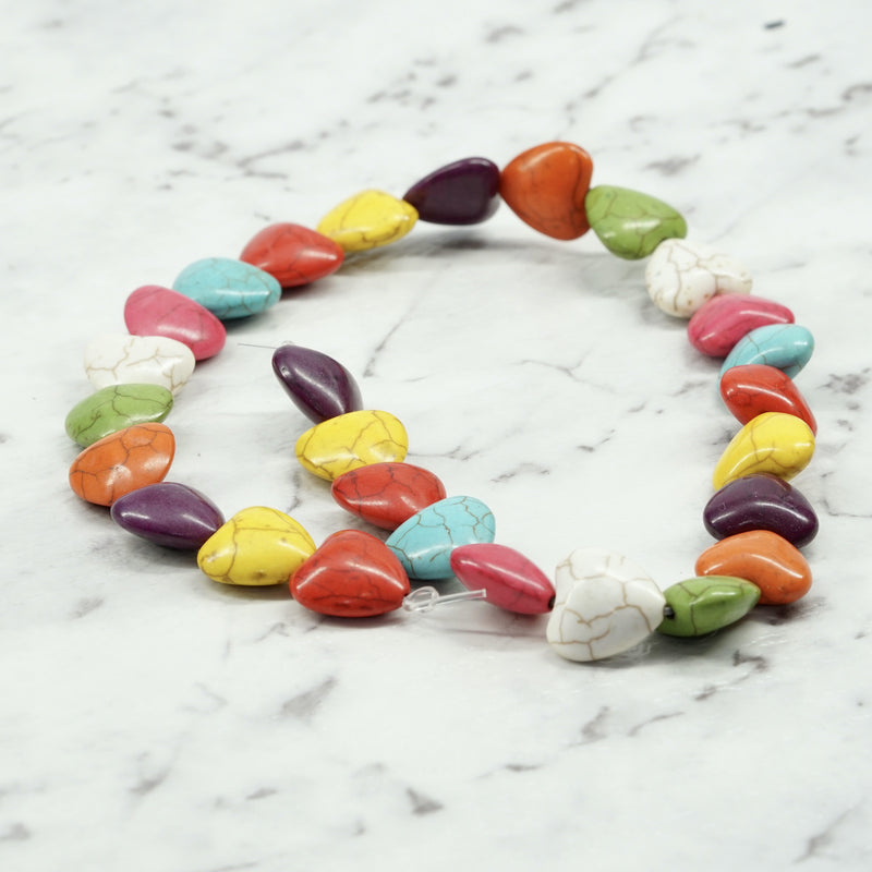 Synthetic Turquoise Heart Beads