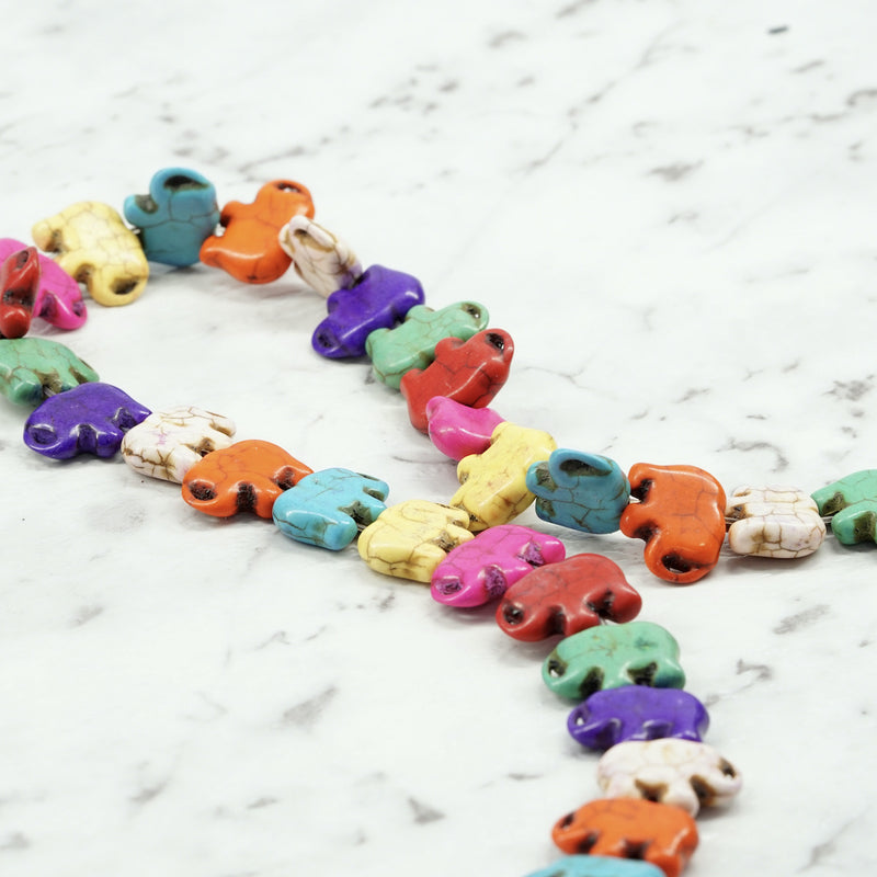 Synthetic Turquoise Elephant Beads