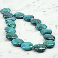 Imitation Chrysocolla Flat Round  Beads