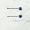 Lapis Lazuli (Dyed) Cabochon Lace Style Bobby Pins with Silver Finish