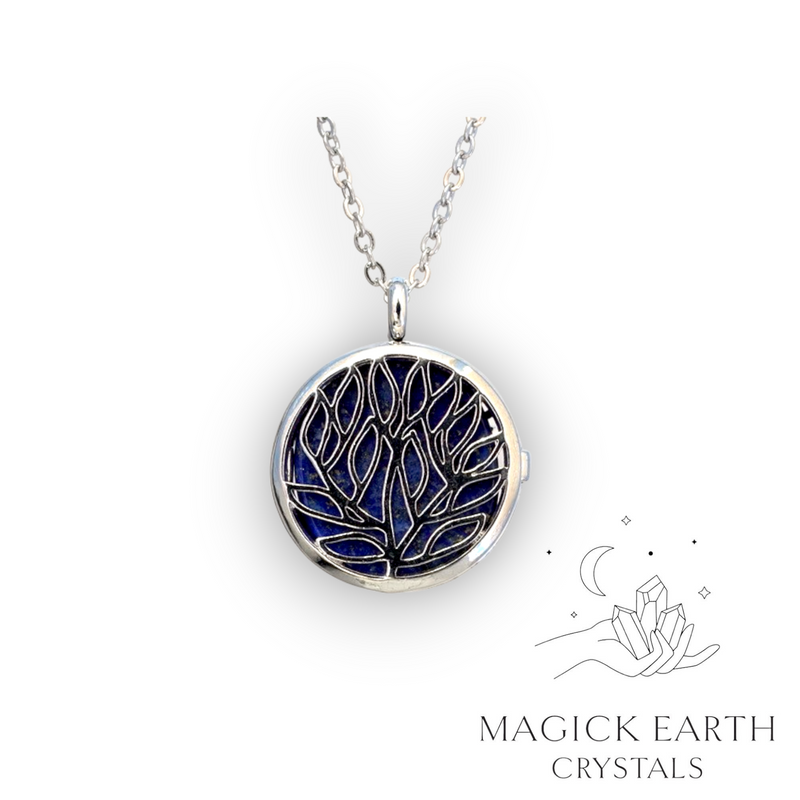 Lapis Lazuli Snowflake Diffuser Pendant