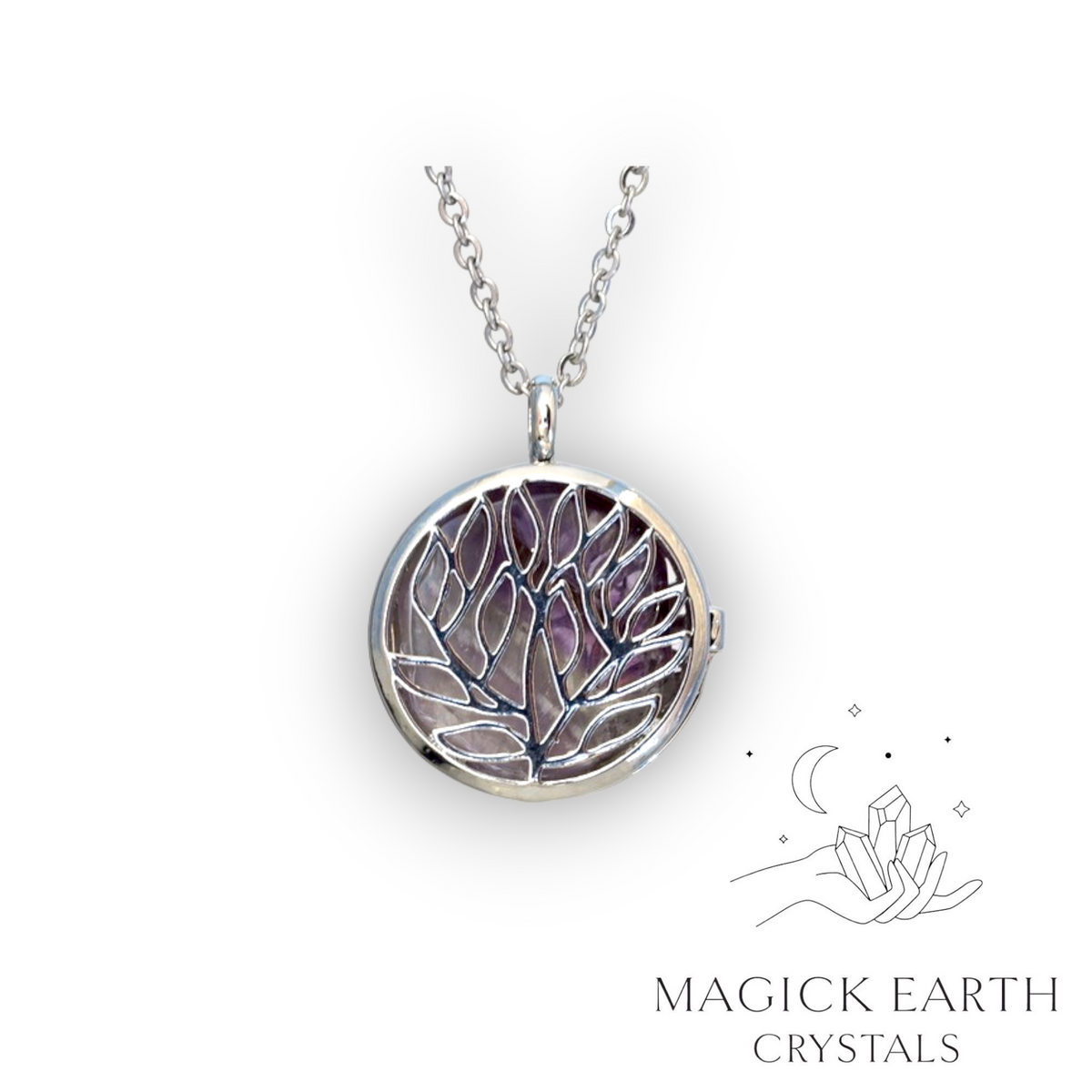 Amethyst Tree Of Life Diffuser Pendant