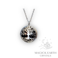 Black Agate Tree Of Life Diffuser Pendant