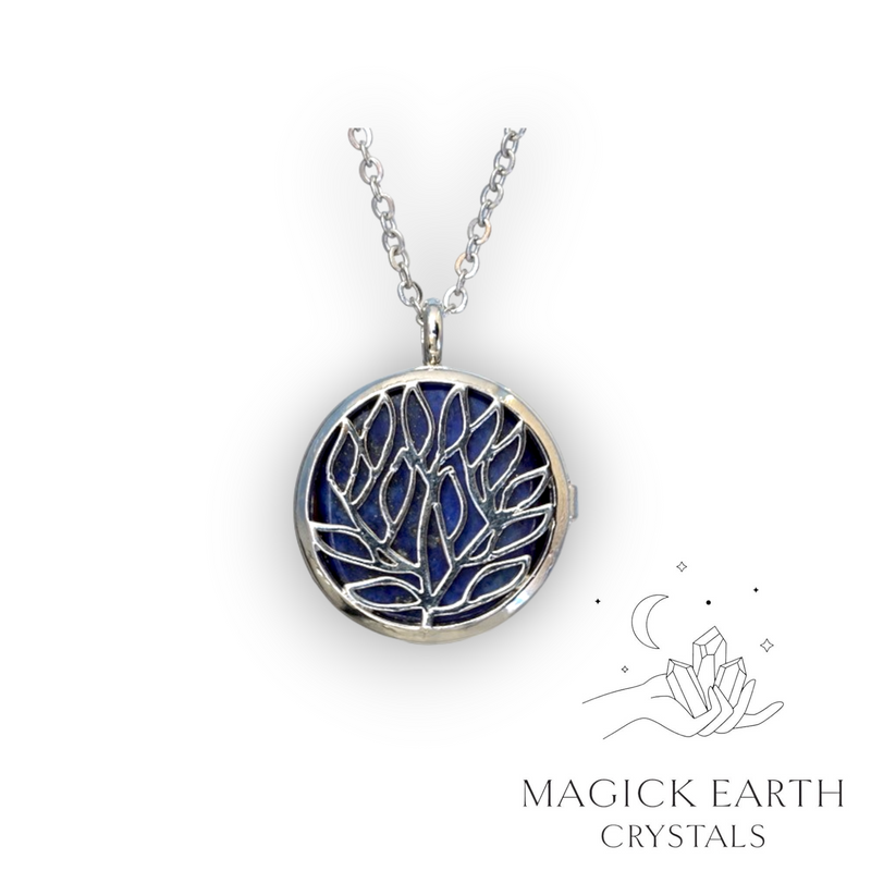 Lapis Lazuli Tree of Life Diffuser Pendant