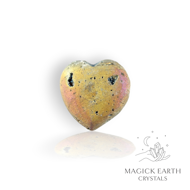 Rainbow finish electroplated agate geode druzy heart back