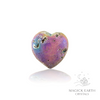 Rainbow finish electroplated agate geode druzy heart front