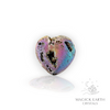 Rainbow finish electroplated agate geode druzy heart front