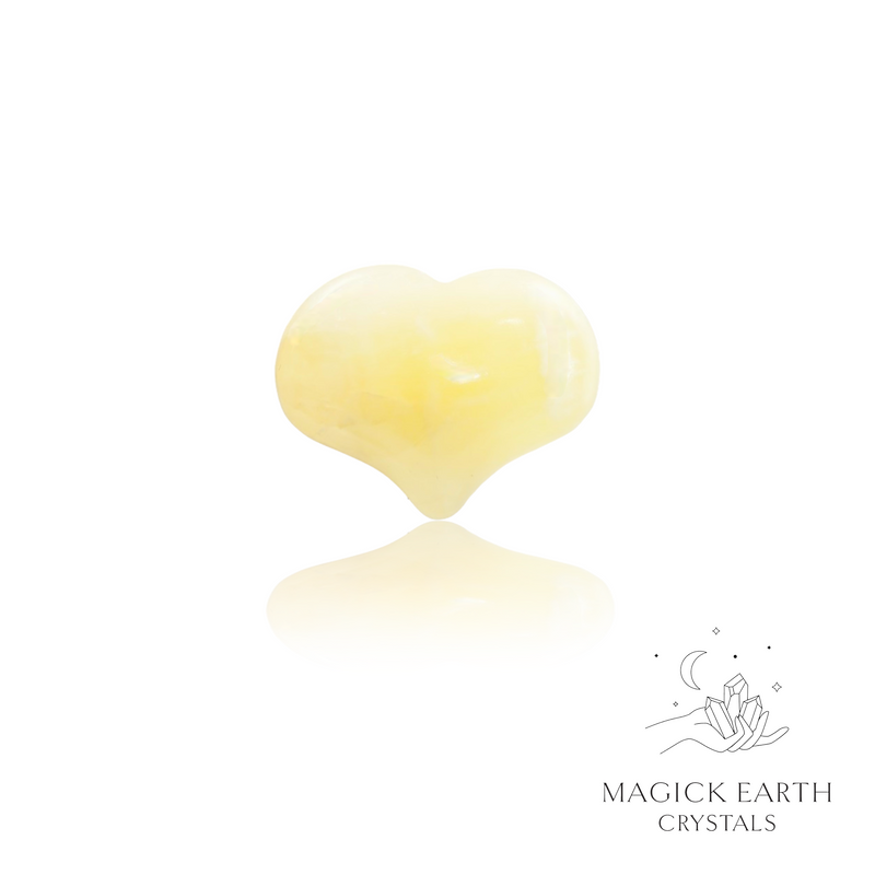 Yellow Jade Crystal Gemstone Funky Stylised Shaped Heart Small