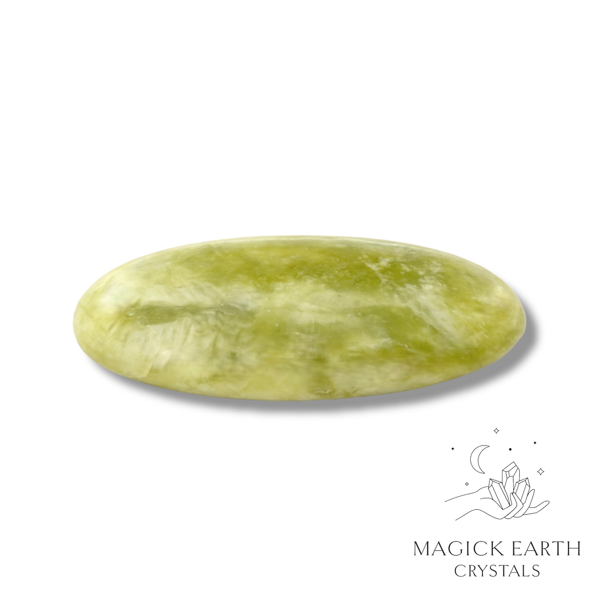 Jade (Lighter Shade) Crystal Gemstone Oval Flat Palm Stone Large