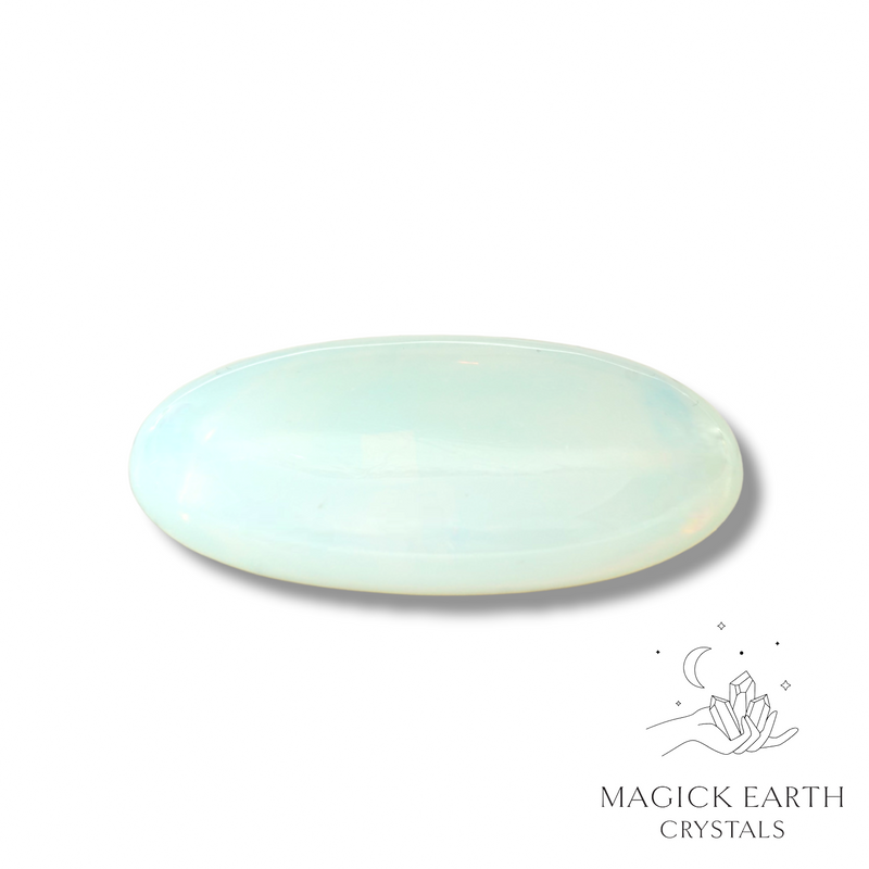 Opalite Crystal Gemstone Oval Flat Palm Stone Large