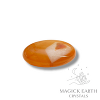 Carnelian Crystal Gemstone Flat Palm Stone Oval Shape