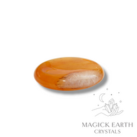 Carnelian Crystal Gemstone Flat Palm Stone Oval Shape