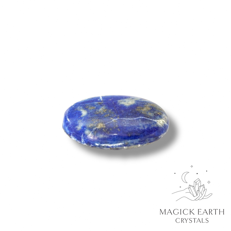 Lapis Lazuli Crystal Gemstone Flat Palm Stone Oval Shape