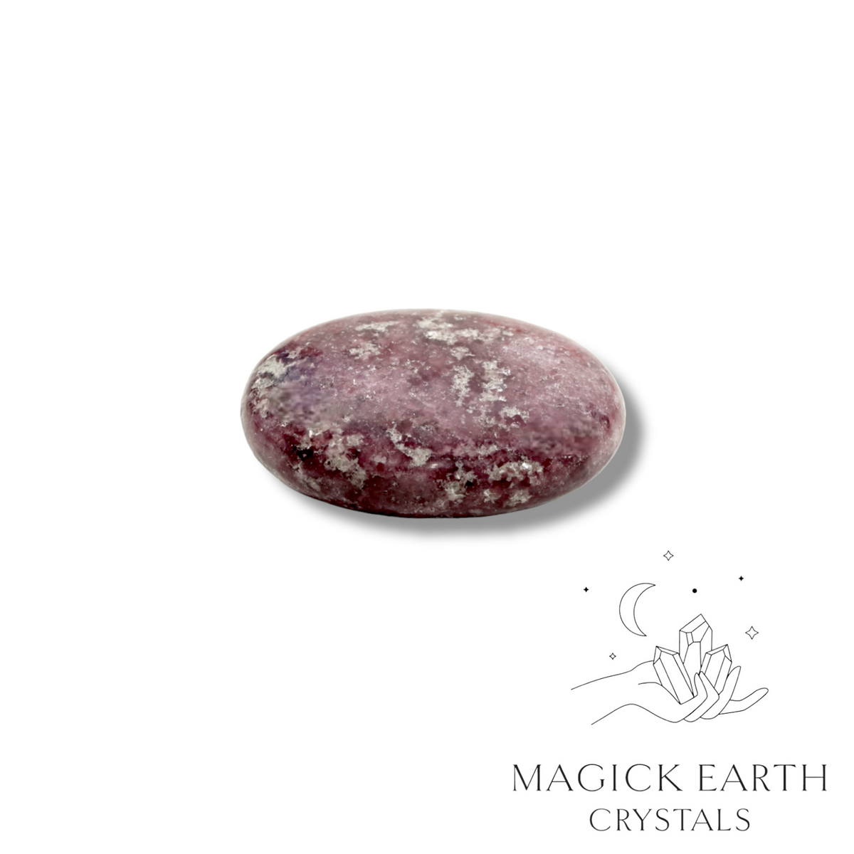 Lepidolite Crystal Gemstone Flat Palm Stone Oval Shape