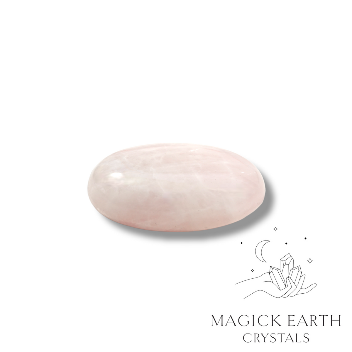 Rose Quartz Crystal Gemstone Flat Palm Stone Oval Shape