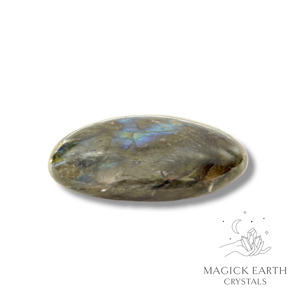 Labradorite Crystal Gemstone Oval Flat Palm Stone Large