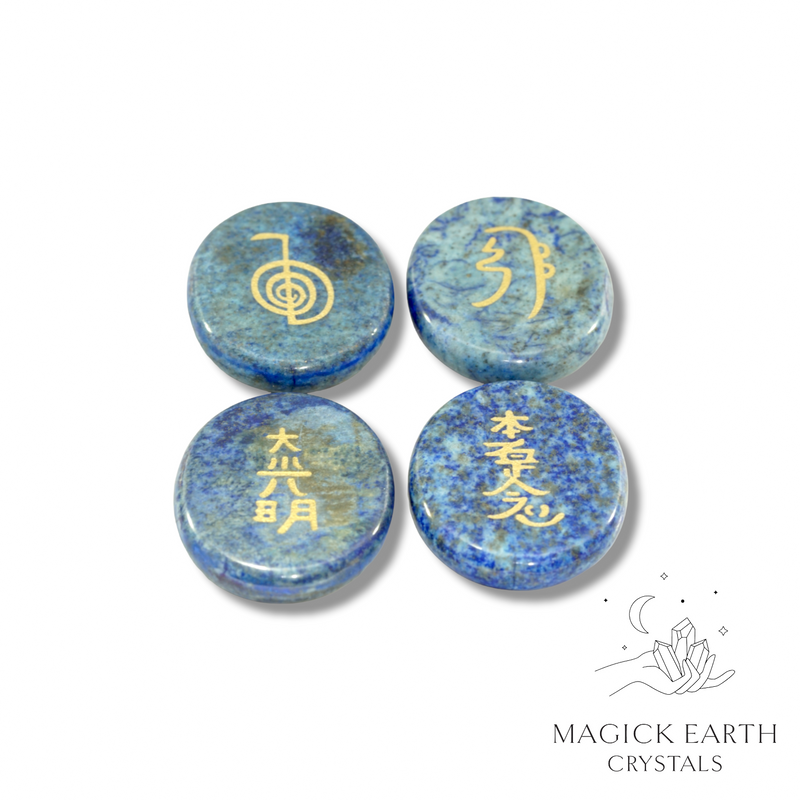 Lapis Lazuli Crystal Gemstone Reiki Symbol Set