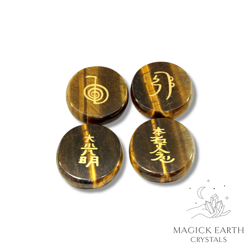 Tiger Eye Crystal Gemstone Reiki Symbol Set