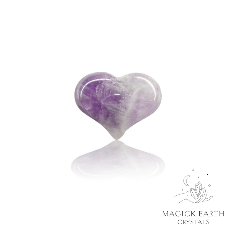 Amethyst Crystal Gemstone Funky Stylised Shaped Heart Small