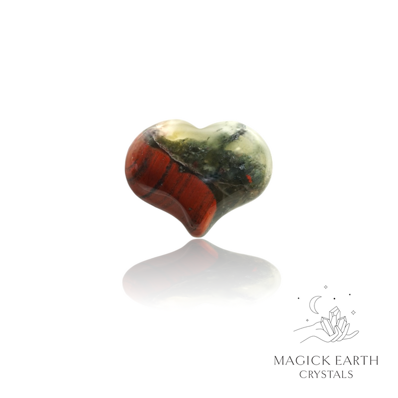 Bloodstone Crystal Gemstone Funky Stylised Shaped Heart Small