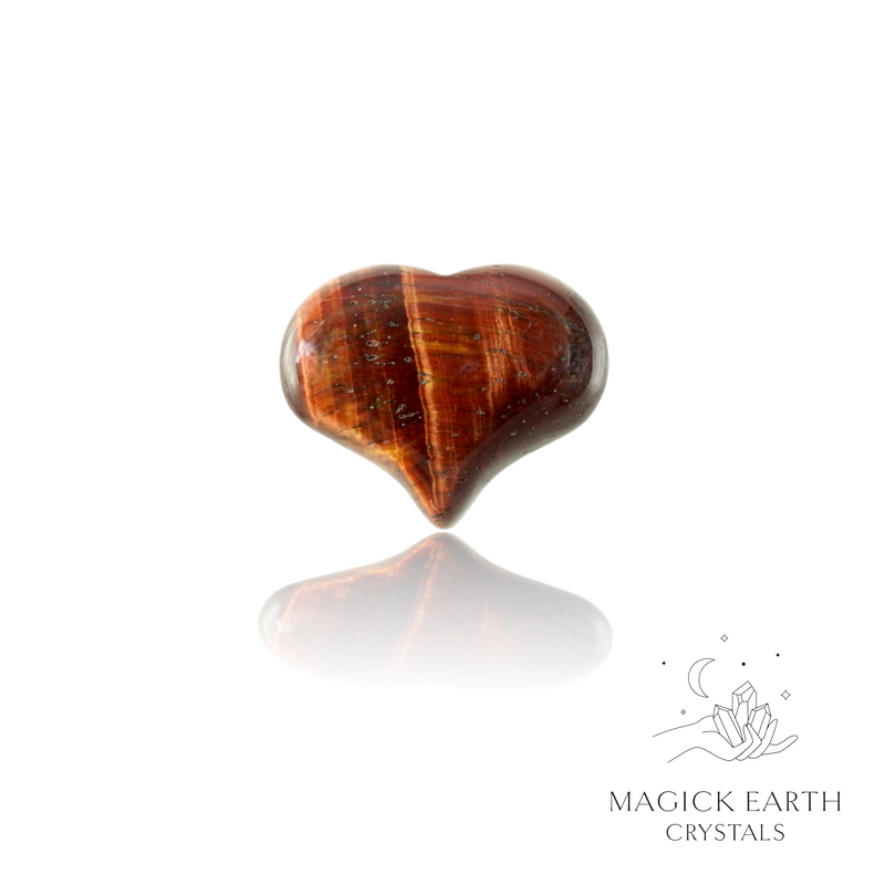 Red Tiger Eye Crystal Gemstone Funky Stylised Shaped Heart Small