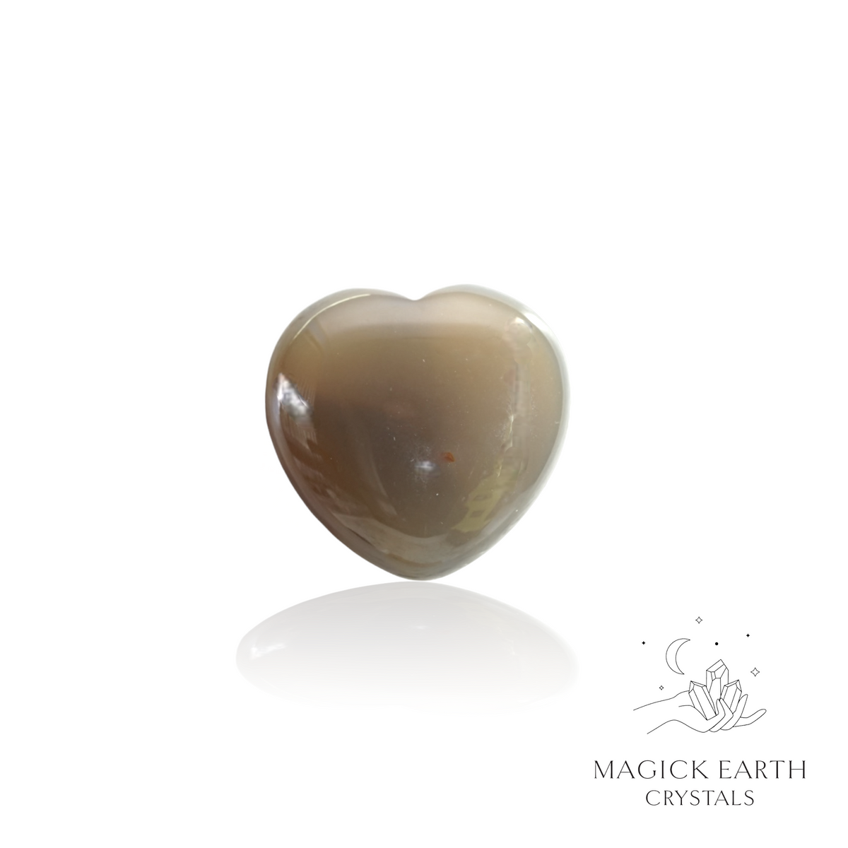 Grey Agate Crystal Gemstone Heart 30mm