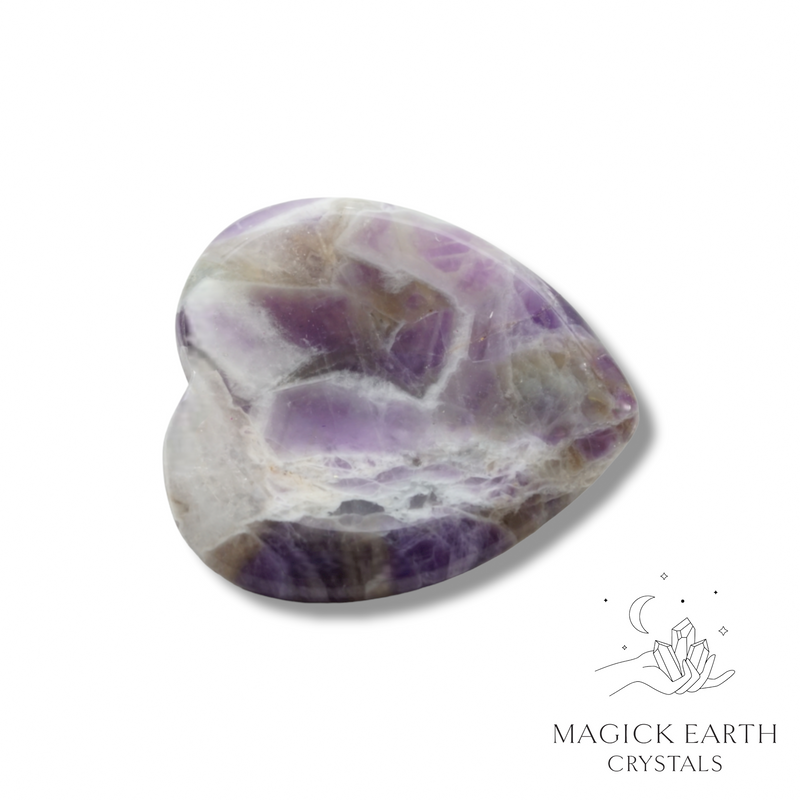 Amethyst Crystal Gemstone Heart Shaped Thumb Worry Stone