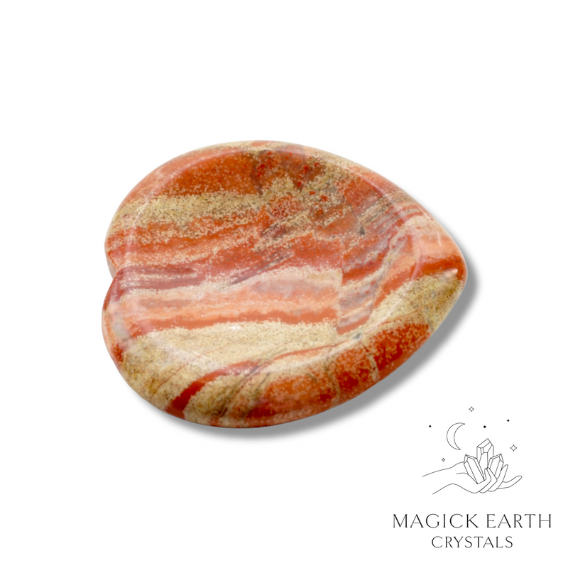 Brecciated Jasper Crystal Gemstone Heart Shaped Thumb Worry Stone