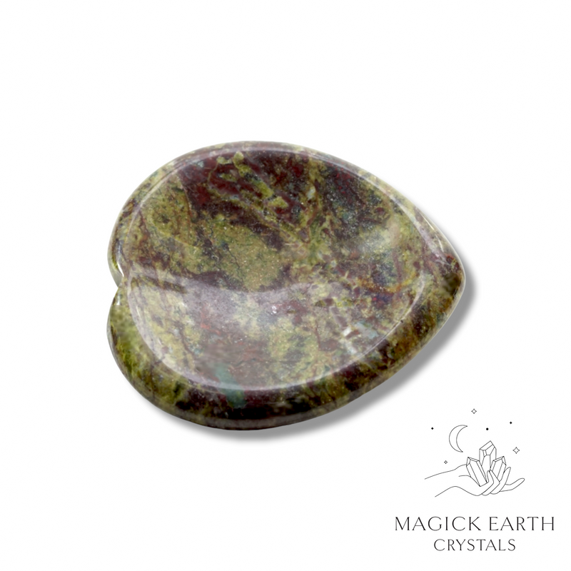 Dragons Blood Jasper Crystal Gemstone Heart Shaped Thumb Worry Stone