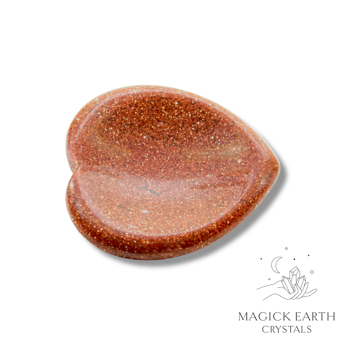 Goldstone Crystal Gemstone Heart Shaped Thumb Worry Stone