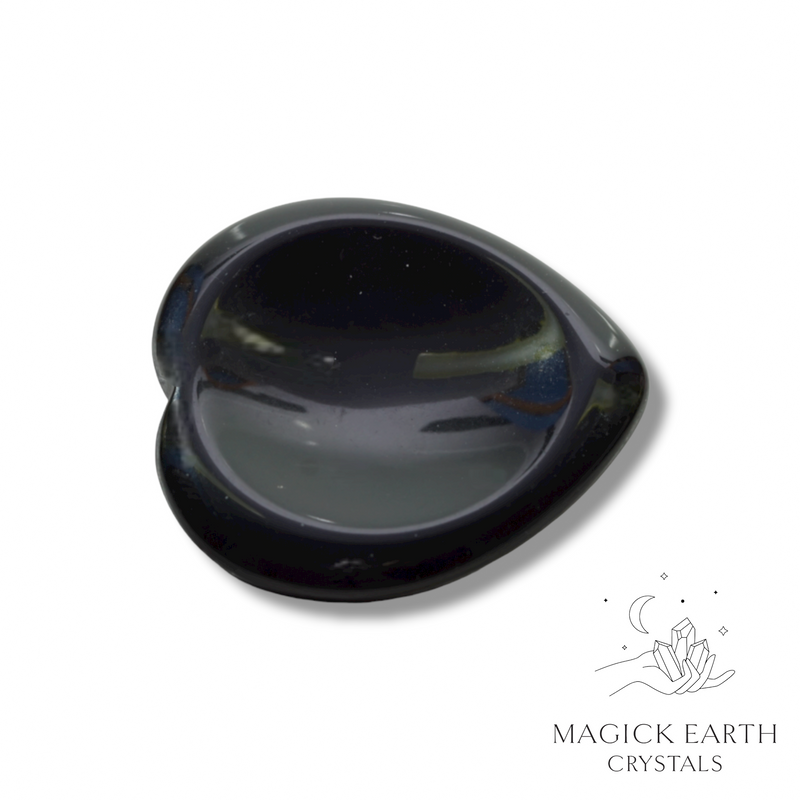 Obsidian Crystal Gemstone Heart Shaped Thumb Worry Stone