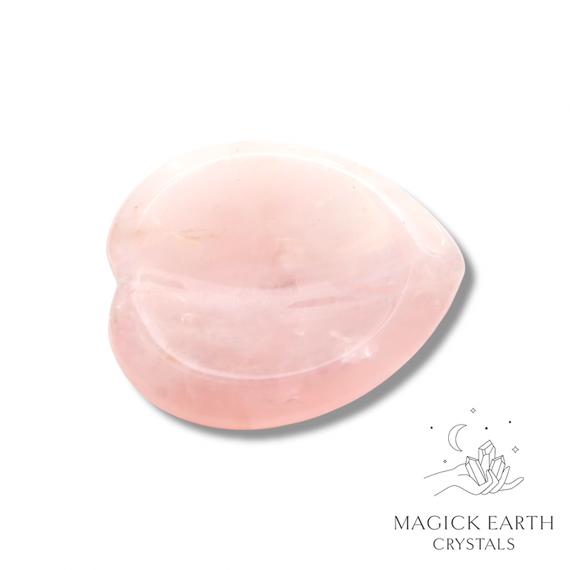 Rose Quartz Crystal Gemstone Heart Shaped Thumb Worry Stone