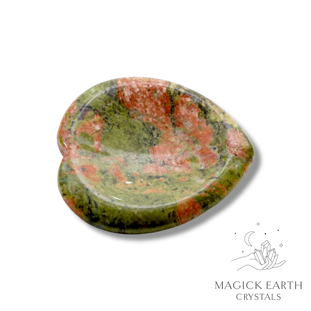 Unakite Crystal Gemstone Heart Shaped Thumb Worry Stone