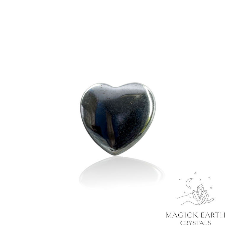 Hematite Crystal Gemstone Heart 25mm