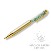 Amazonite Crystal Gemstone Chip Pens with Matte Gold Finish