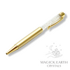 Clear Quartz Crystal Gemstone Chip Pens with Matte Gold Finish