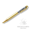 Lapis Lazuli Crystal Gemstone Chip Pens with Matte Gold Finish