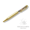 Tourmaline Crystal Gemstone Chip Pens with Matte Gold Finish