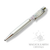 Fluorite Crystal Gemstone Chip Pens with Matte Platinum Finish