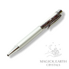 Garnet Crystal Gemstone Chip Pens with Matte Platinum Finish