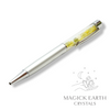 Jade Crystal Gemstone Chip Pens Matte Platinum Finish