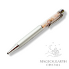 Pink Dendritic Opal Crystal Gemstone Chip Pens with Matte Platinum Finish