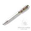 Rhodonite Crystal Gemstone Chip Pens with Matte Platinum Finish