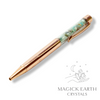 Amazonite Crystal Gemstone Chip Pens with Bright Rose Gold Finish